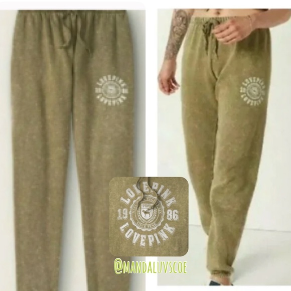 💗VS PINK Heritage Logo Graphic Everyday Lounge Classic Pant Sweatpants - Picture 1 of 6